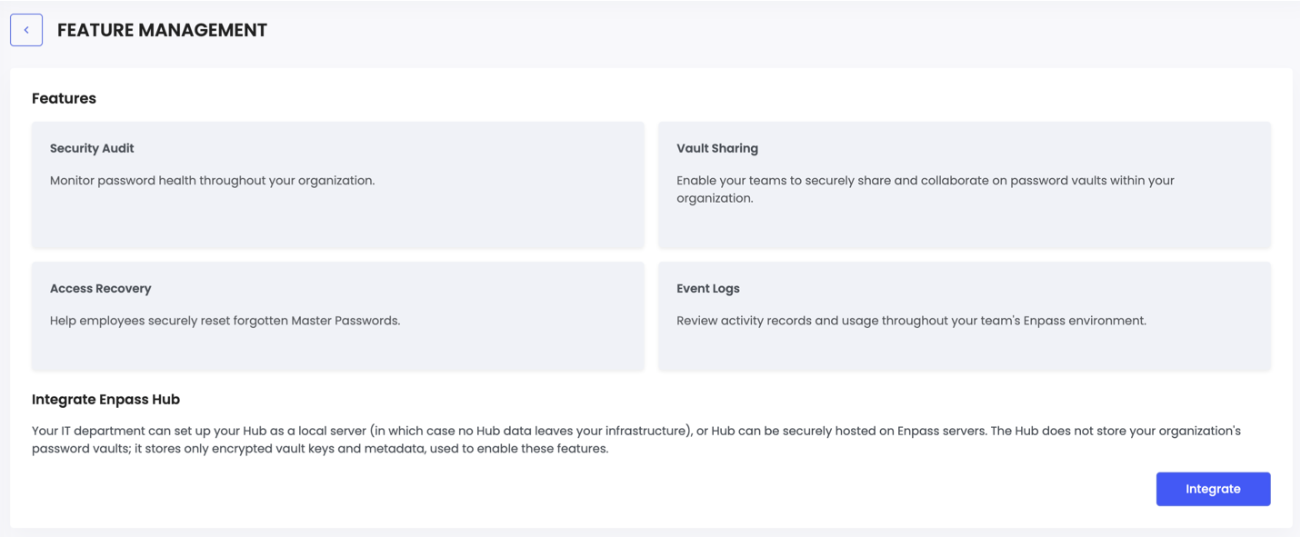 Enpass Hub Integration type picker